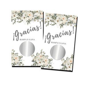 Wedding Shower Games - Gracias - 50 Scratch Of Cards - Bridal Shower Games